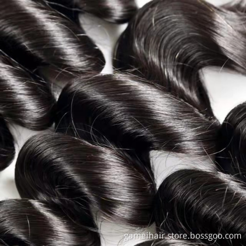 Hair Extension Raw brazilian Human cuticle aligned Loose Wave hair bundles